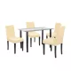 Karin 4+1 Esstisch-Set schwarz-beige