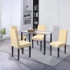 Karin 4+1 Esstisch-Set schwarz-beige