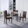 Karin 4+1 Esstisch-Set schwarz-braun