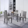 Karin 4+1 Esstisch-Set schwarz-grau