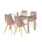 Velon 4+1 Esstisch-Set weiß-beige