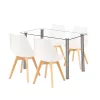 Velon 4+1 Esstisch-Set weiß-weiß