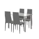 Mateo 4+1 Esstisch-Set grau-schwarz