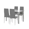 Mateo 4+1 Esstisch-Set grau-grau
