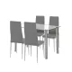 Mateo 4+1 Esstisch-Set grau-grau