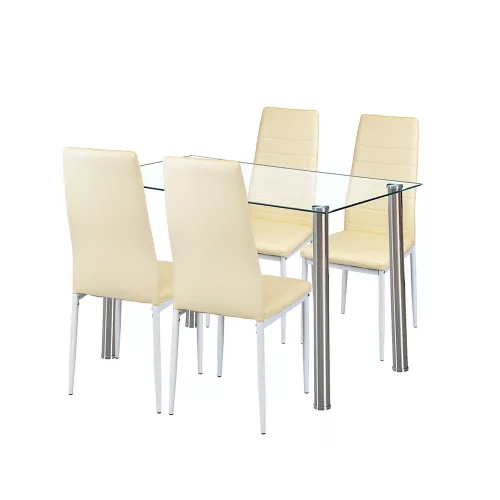 Nolen 4+1 Esstisch-Set beige
