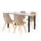 Zelma 4+1 Esstisch-Set schwarz-beige