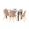 Zelma 6+1 Esstisch-Set beige