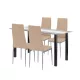 Denton 4+1 Esstisch-Set beige-grau