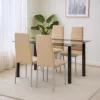 Denton 4+1 Esstisch-Set beige-grau