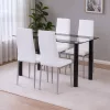 Denton 4+1 Esstisch-Set weiß-grau