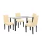 Cadiz 4+1 Esstisch-Set schwarz-beige