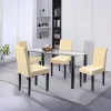 Cadiz 4+1 Esstisch-Set schwarz-beige