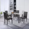 Cadiz 4+1 Esstisch-Set schwarz-schwarz