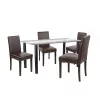 Cadiz 4+1 Esstisch-Set schwarz-braun