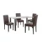 Cadiz 4+1 Esstisch-Set schwarz-braun