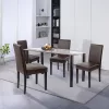Cadiz 4+1 Esstisch-Set schwarz-braun