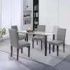 Cadiz 4+1 Esstisch-Set schwarz-grau