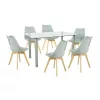 Midori 6+1 Esstisch-Set grau