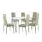 Verna 6+1 Esstisch-Set beige-grau