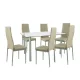Verna 6+1 Esstisch-Set beige-grau