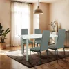 Verna 4+1 Esstisch-Set grau-schwarz