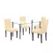 Cadiz 4+1 Esstisch-Set weiß-beige