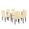Cadiz 6+1 Esstisch-Set weiß-beige