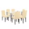 Cadiz 6+1 Esstisch-Set weiß-beige