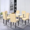 Cadiz 6+1 Esstisch-Set weiß-beige