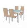 Midland 4+1 Esstisch-Set beige-grau