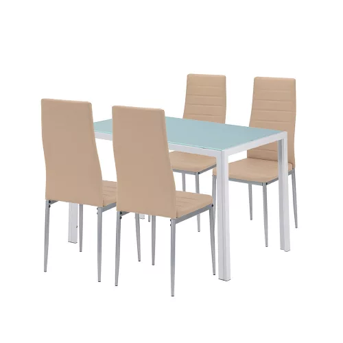 Midland 4+1 Esstisch-Set beige-grau