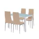 Midland 4+1 Esstisch-Set beige-grau