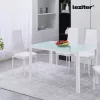 Ezra 120 cm quadratischer Esstisch aus Glas