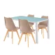 Nuvia 4+1 Esstisch-Set weiß-beige
