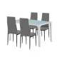 Mabel 4+1 Esstisch-Set grau-schwarz