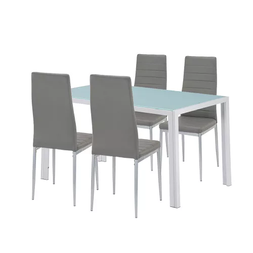 Mabel 4+1 Esstisch-Set grau-grau