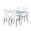Mabel 4+1 Esstisch-Set weiß-schwarz