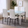 Mabel 4+1 Esstisch-Set weiß-schwarz