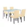 Mira 4+1 Esstisch-Set weiß-beige