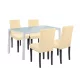 Mira 4+1 Esstisch-Set weiß-beige