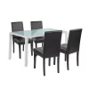 Mira 4+1 Esstisch-Set weiß-schwarz