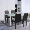 Mira 4+1 Esstisch-Set weiß-schwarz