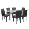 Mira 6+1 Esstisch-Set weiß-schwarz
