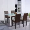 Mira 4+1 Esstisch-Set weiß-braun
