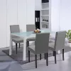 Mira 4+1 Esstisch-Set weiß-grau