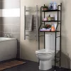Badezimmerregal über der Toilette, mehrstöckig, schwarz