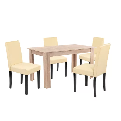 Leon 4+1 Esszimmergarnitur sonoma Eiche-beige