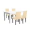 Leon 4+1 Esstisch-Set weiß-beige