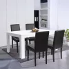 Leon 4+1 Esstisch-Set weiß-schwarz